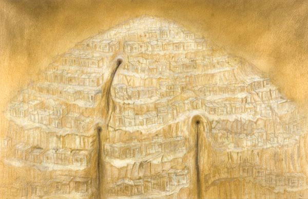Alexis Duque: Artist: Alexis Duque Title (Spanish): Montaña Title (English): Mountain Date of work: 2007 Medium specific (english): gold pigment and acrylic on canvas Dimensions (image) inches: 32 1/4 x 49