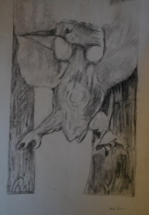 Max Ernst - The Fury: Artist: Max ErnstTitle: The FuryDimensions: 17.5X13.5 InchesMedium: Pencil On PaperCondition: Excellent?In the style of?"In the style of" works are works by an unknown creator whose style is strongly