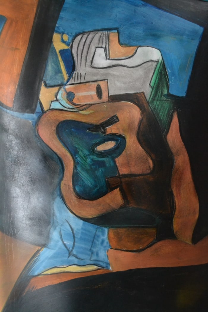 Georges Braque - Violin with a Guitar: Artist: Georges BraqueTitle: Violin with a GuitarDimensions: 17.5X13.5 InchesMedium: Pastel On PaperCondition: Excellent?In the style of?"In the style of" works are works by an unknown creator whose s