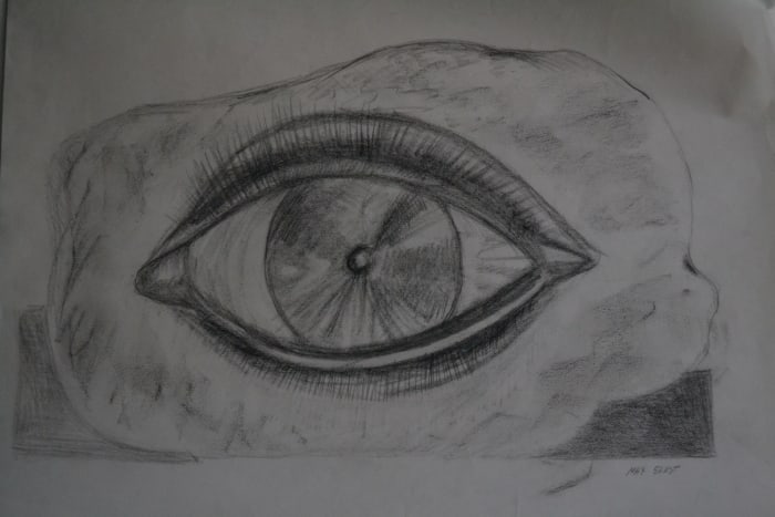 Max Ernst - My Eyes: Artist: Max ErnstTitle: My EyesDimensions: 17.5X13.5 InchesMedium: Pencil On PaperCondition: Excellent?In the style of?"In the style of" works are works by an unknown creator whose style is strongly u