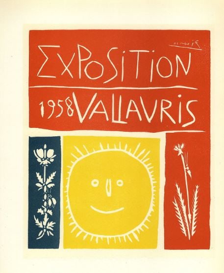 Picasso 1958 Exposition Vallauris ?After?: Lithograph Print Pablo Picasso Pablo Picasso 1958 Exposition Vallauris Size 9.5x12 inches Plate Signed