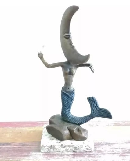 Bronze Sculpture Mermaid With Star By Sergio Bustamante: Old Recast This sculpture is in perfect condition.DESCRIPTION OF THE ARTICLE:TITLE: ?MERMAID WITH STAR?AUTHOR: SERGIO BUSTAMANTEMATERIAL: BRONZEMEASUREMENTS WITHOUT BASE: HEIGHT 34 cm x WIDTH 21 cm x