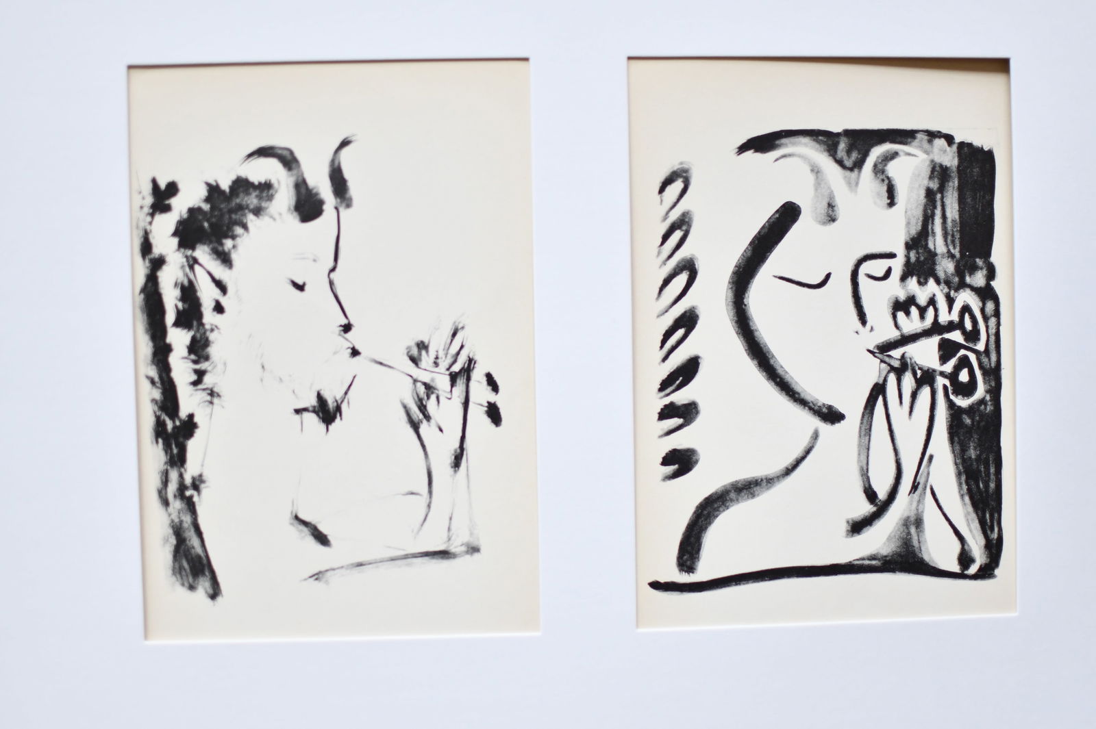 PICASSO- FAWN WITH PIPE: Artist PABLO PICASSO AfterDimensions Each picture is 5x8 inches x (2)Medium LITHOGRAPHCondition ExcellentLimited Edition After Means that it is a copy of the artist?s work. For Example, Old Masters