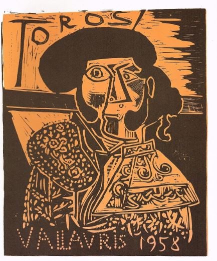 Picasso -Toros En Vallauris Les Affiches ?After?: Lithograph Print Toros En Vallauris Les Affiches Size 9.5x12 inches