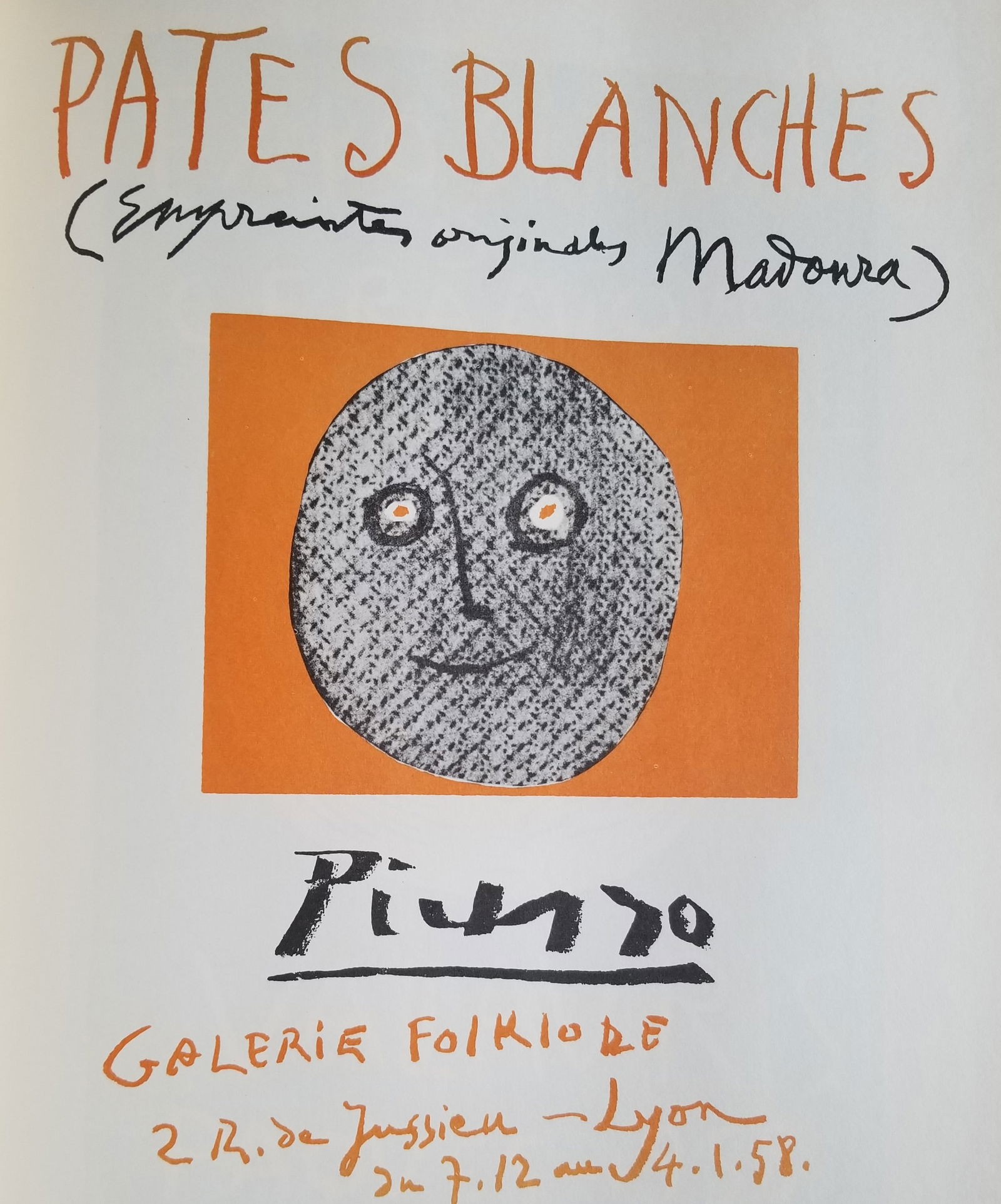 Picasso Pates Blanches Whites Canne ?After?: Lithograph Print Pablo Picasso Pates Blanches Whites Canne Size 9.5x12 inchesPlate Signed