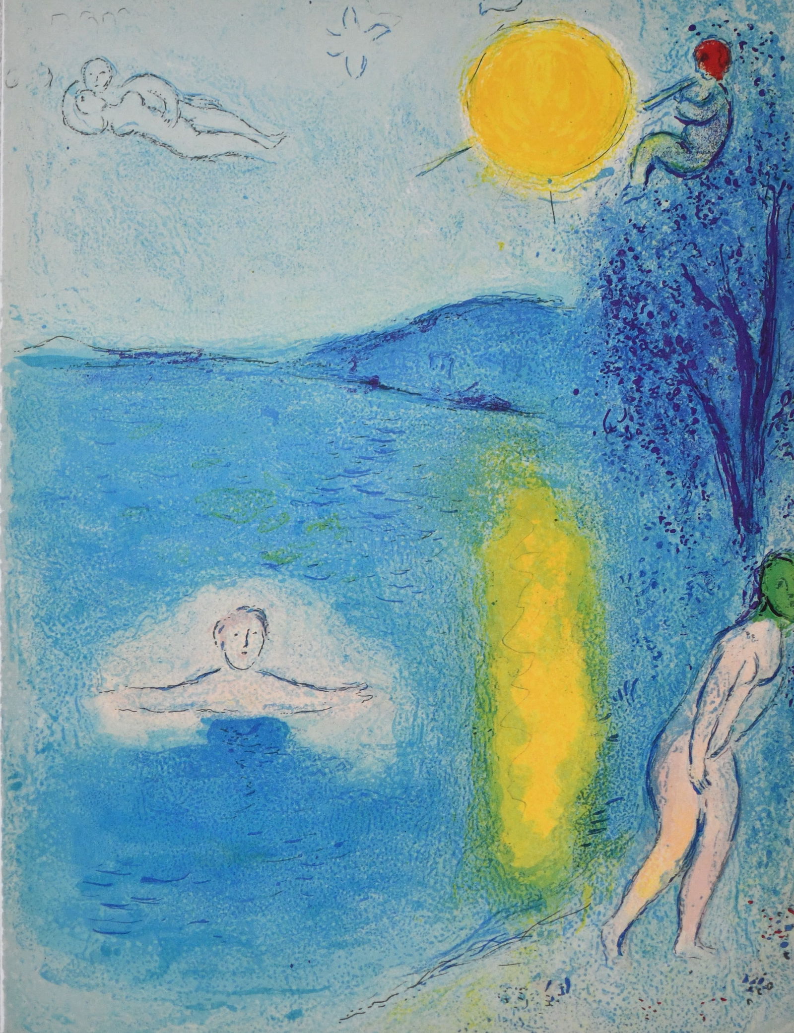 Chagall - Daphnis and Lycoenium ?After?: Artist: Marc ChagallTitle: Daphnis and LycoeniumDimensions: 10in. by 13inEdition: From the rare limited editionPublisher: The Limited Editions Club INC.Suite: Daphins and ChloeMedium: LithographCondit