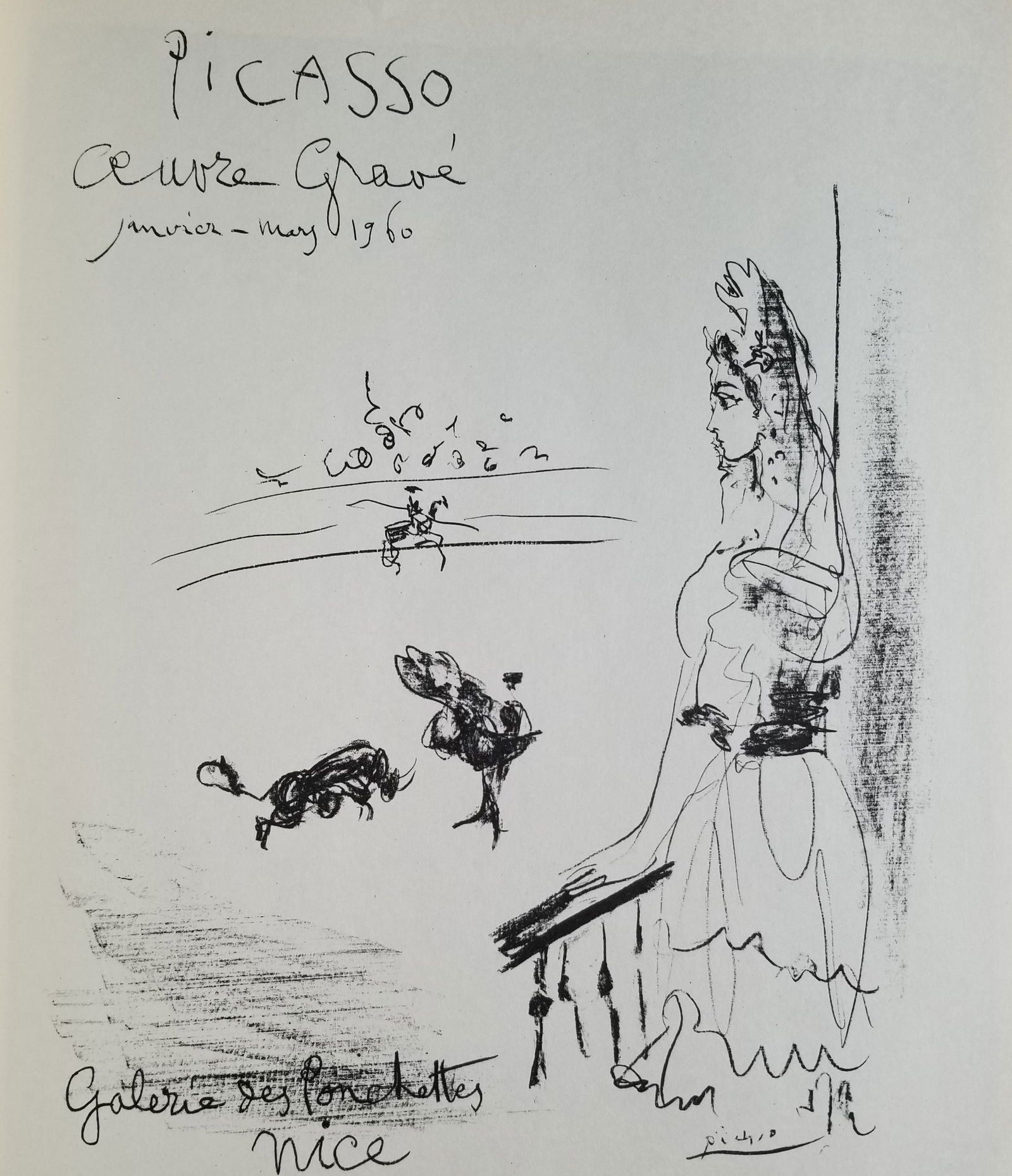 Picasso ?Ponchettes ?After?: Lithograph Print Pablo Picasso Ponchettes Size 9.5x12 inches Plate Signed