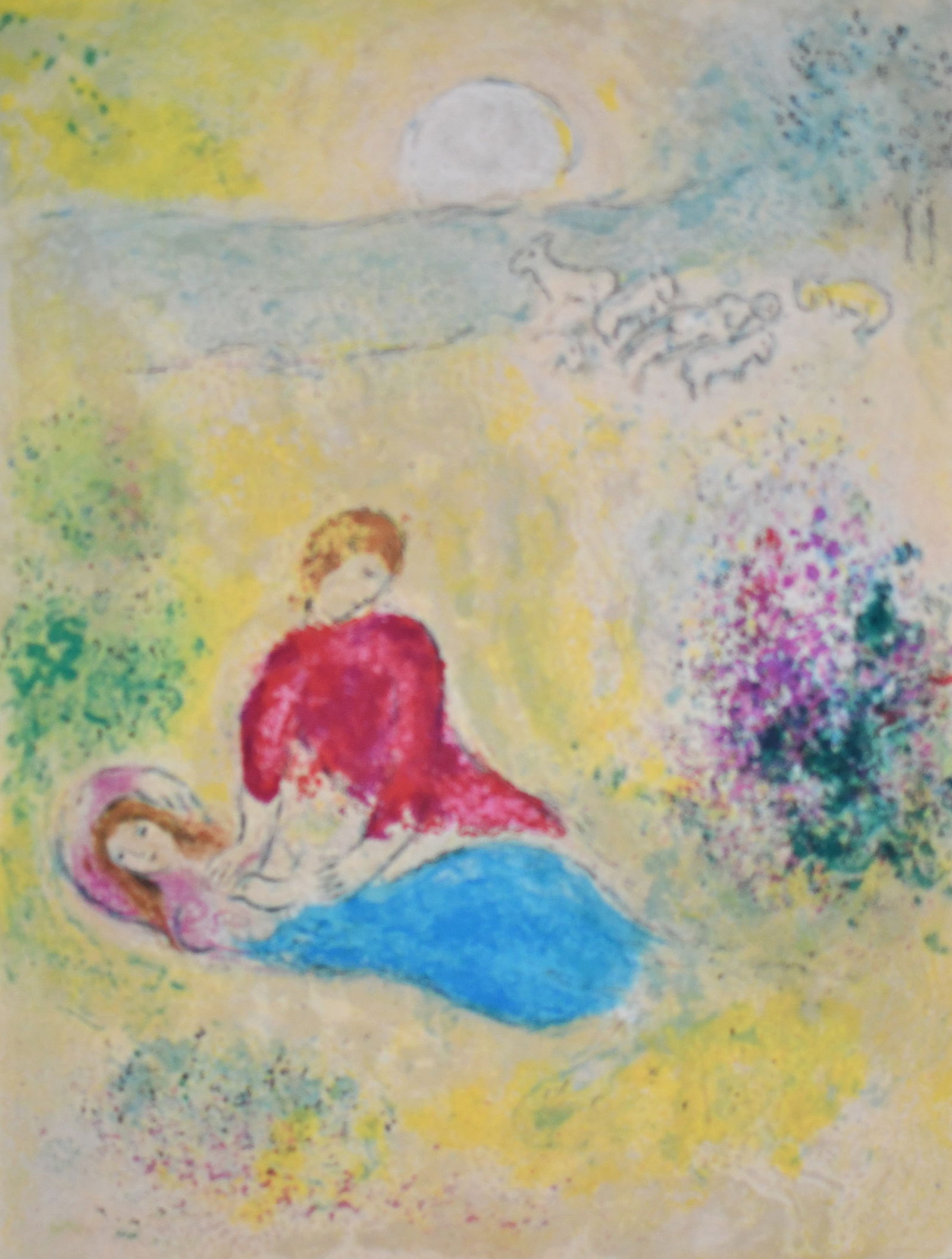 Chagall - The Swallow ?After?: Artist: Marc ChagallTitle: The SwallowYear: 1977Dimensions: 10in. by 13inEdition: From the rare limited editionPublisher: The Limited Editions Club INC.Suite: Daphins and ChloeMedium: