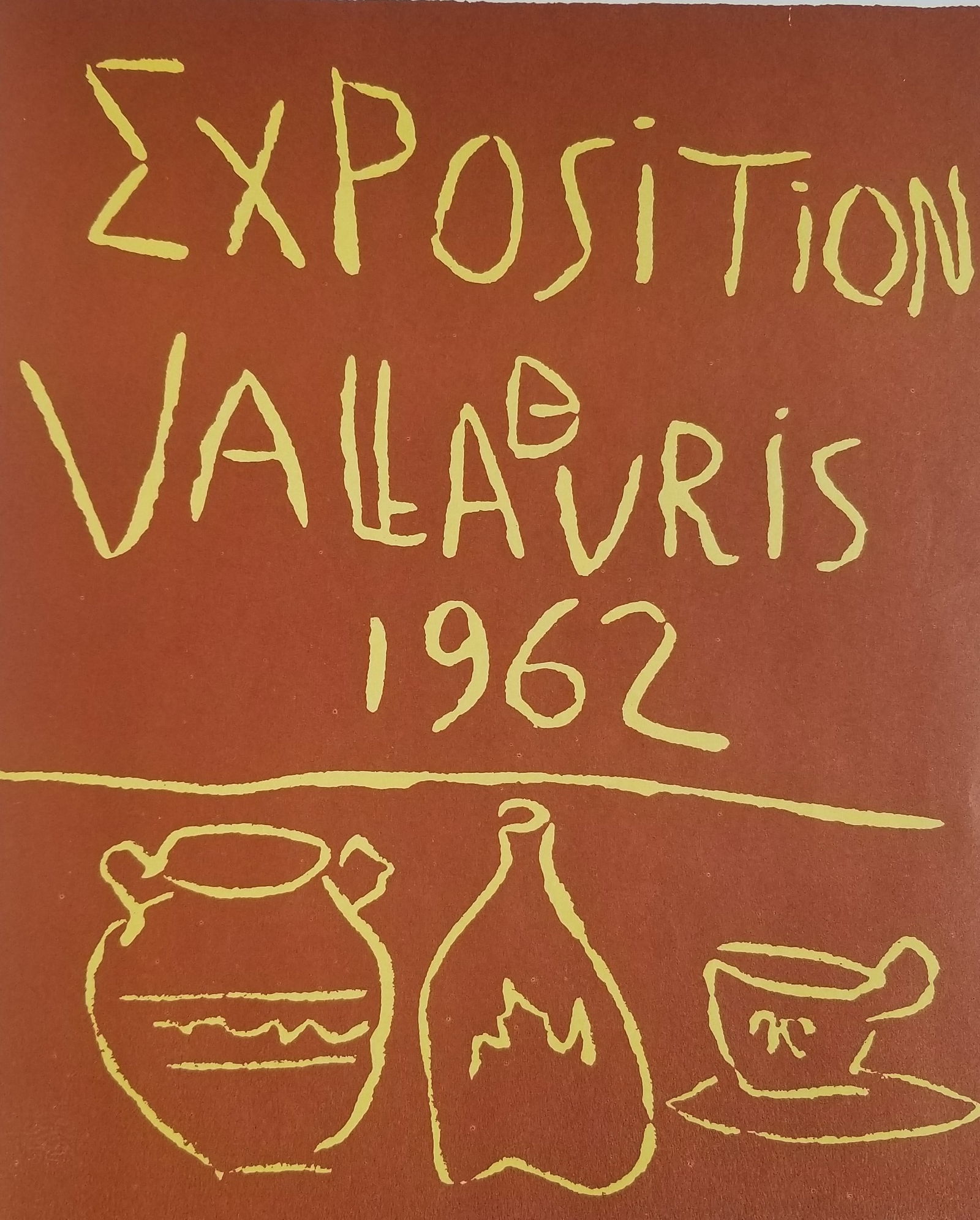 Picasso Exposition Vallauris 1962 ?After?: Lithograph Print Pablo Picasso Pablo Picasso Exposition Vallauris 1962 Size 9.5x12 inches Plate Signed