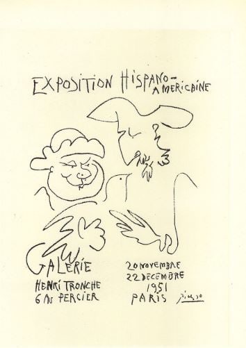 Picasso Expo Hispano Americaine 3 ?After?: Lithograph Print Pablo Picasso Expo Hispano Americaine 3 Size 9.5x12 inchesPlate Signed