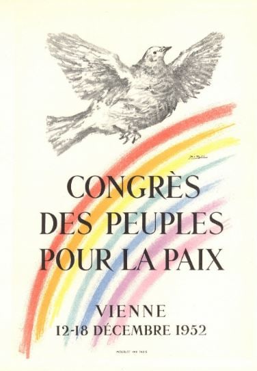 Picasso World Congress Of Peace ?After?: Lithograph Print Pablo Picasso World Congress Of Peace Size 9.5x12 inchesPlate Signed