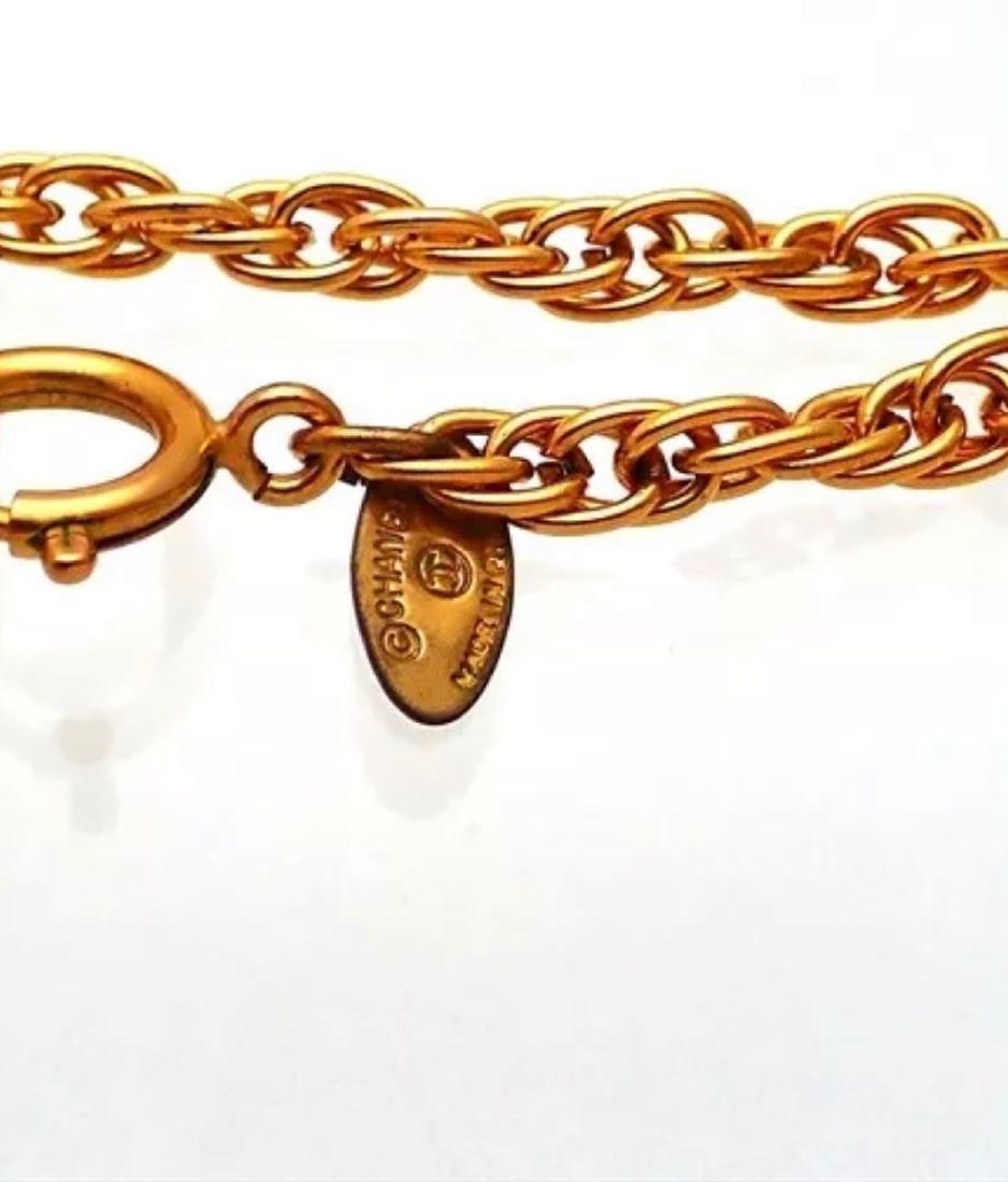 Chanel Gold Chain Necklace with large CC logo Medal (1 of 1)