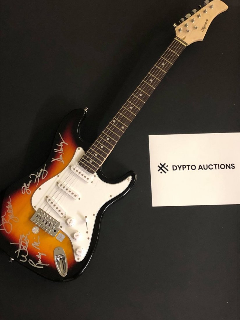 RARE Autographed The Eagles  Guitar w/ Frey (1 of 2)