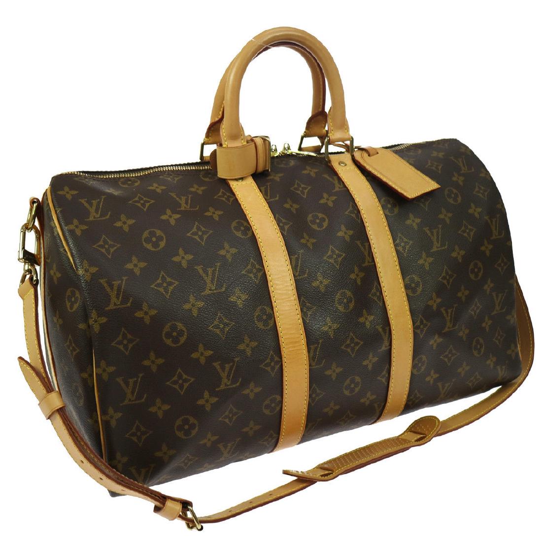 Vintage LOUIS VUITTON Monogram Travel Bag: Bag Length:18.1 Bag Height:11.0 Color:Brown Strap Drop:14.2 - 16.5 Style:Travel bag Material: Mogram canvas, Leather Brand:LOUIS VUITTON Bag Depth:8.3 No obvious wear and tear
