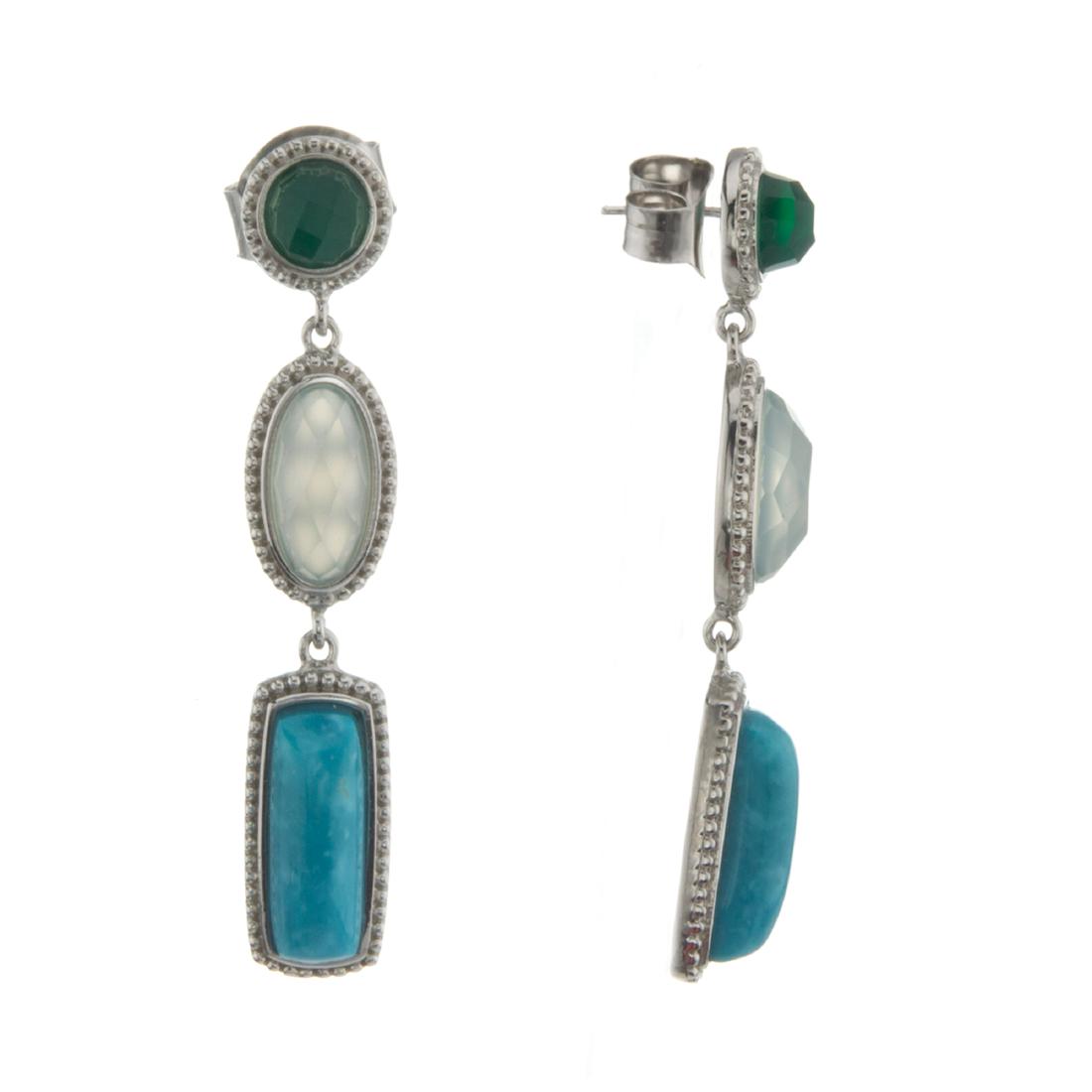 Multi Cut Three Stone Drop Earrings (1 of 1)