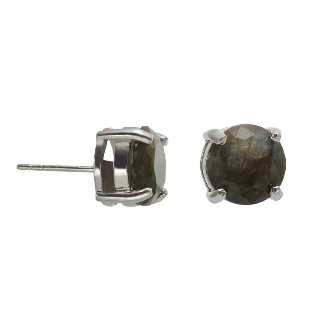 Sterling Silver 10mm Round Labradorite Stud Earrings (1 of 2)