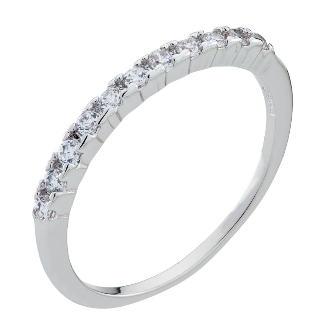 14k White Gold Plate Simulated Diamond Pave Band Ring (1 of 3)