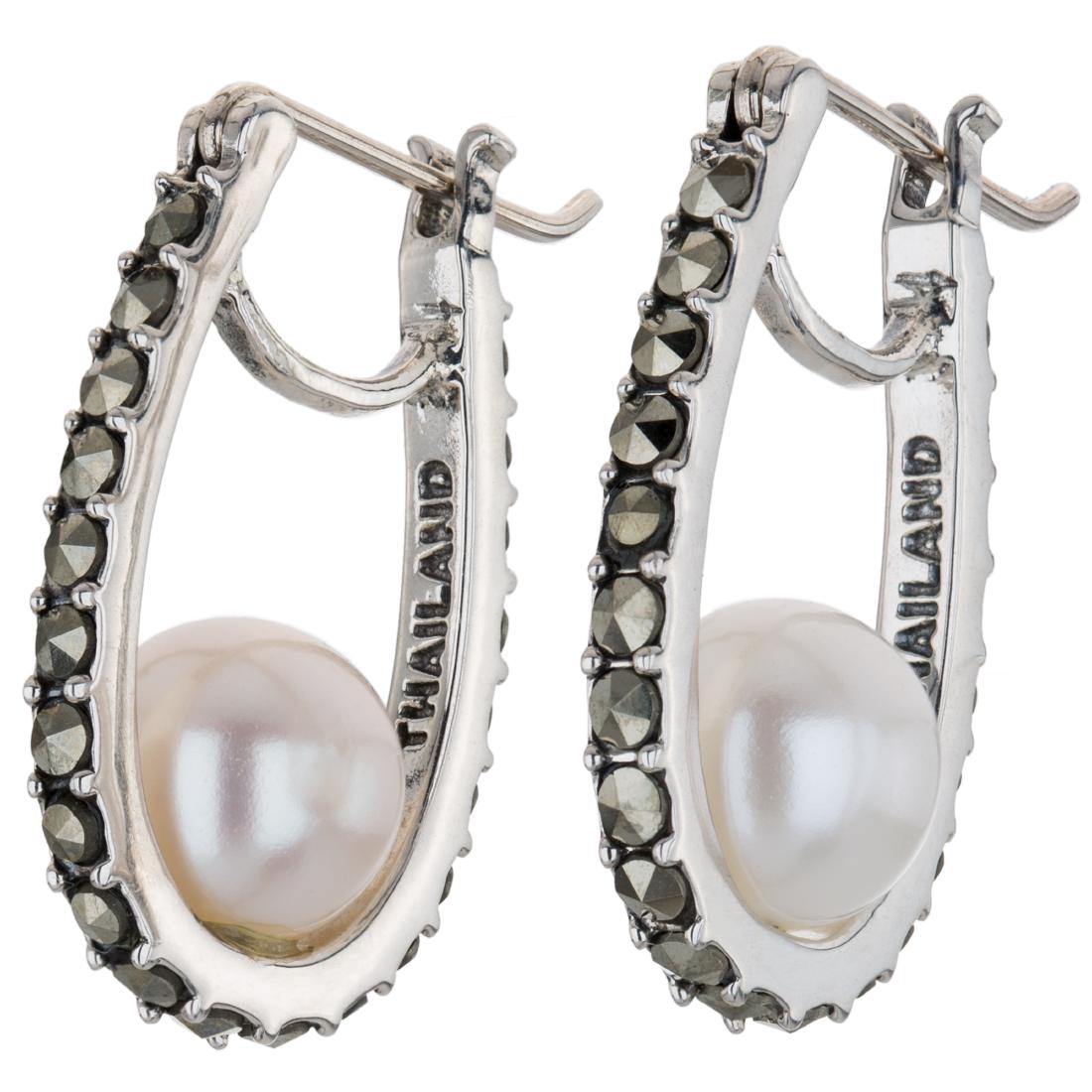Freshwater Pearl and Marcasite Earrings: Styled with a spirit as free and spirited as a summer weekend, Addison Lane’s Weekend Collection offers fresh, breezy delights. These lovely earrings are beautifully crafted in oxidized sterling
