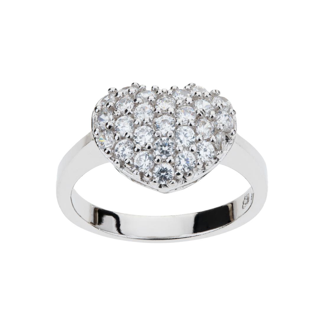 Eberle Love Struck Fine Silver Plate Pave CZ Heart Ring (1 of 2)