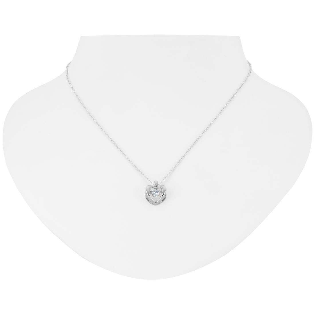 14K White Gold Plate Heart Pendant (1 of 3)