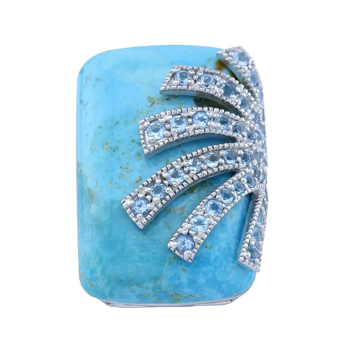 Sterling Silver Turquoise & Swiss Blue Topaz  Ring (1 of 3)