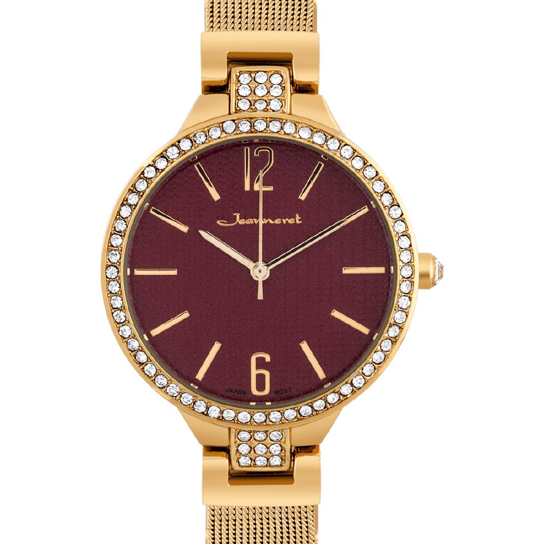 Luxury Crystal Bezel Mesh Band Ladies Watch: The Watch is a gorgeous addition to any women's watch collection. The textured dial design is accented with simple mirror polished hour markers and hands and shimmering Czech crystals going around the