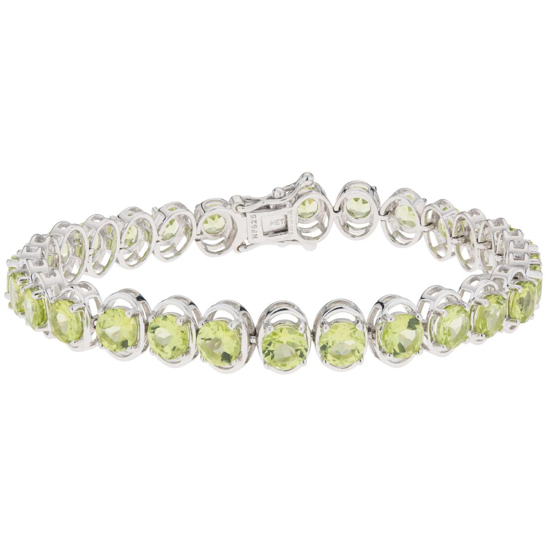Sterling Silver 13.72cwt Peridot Line Bracelet (1 of 3)
