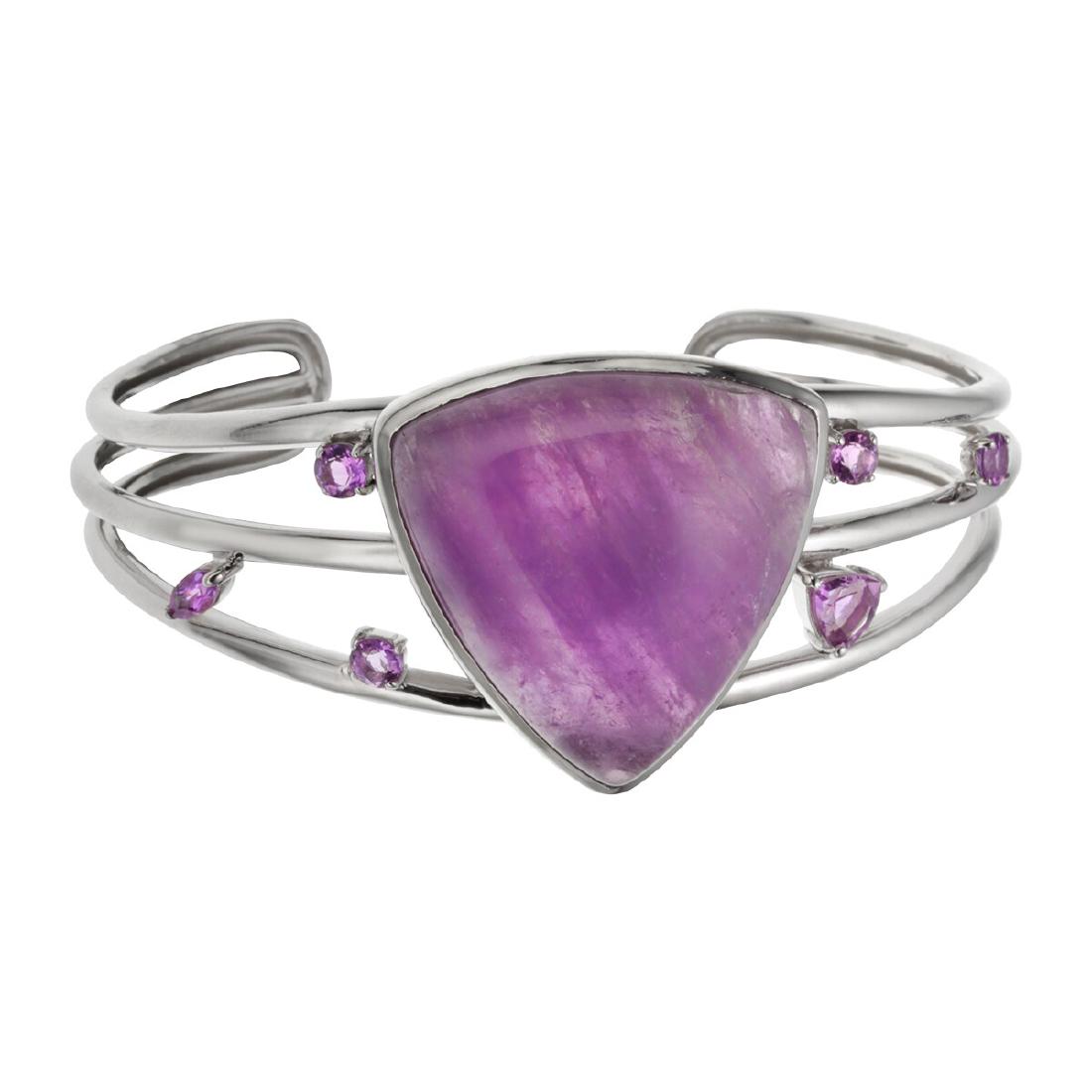 Sterling Silver Amethyst Trillion Cut Bracelet (1 of 3)