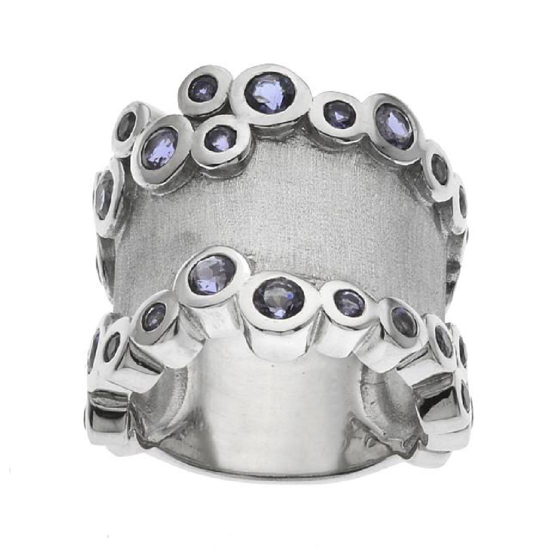 Sterling Silver Iolite Satin Finish Ring-SZ 7: Sparkling elegance from the Pangea Mines Treasured Gems Collection! This lovely ring is beautifully crafted with an exquisite satin finish on fine 925 sterling silver and lavishly adorned with genuine