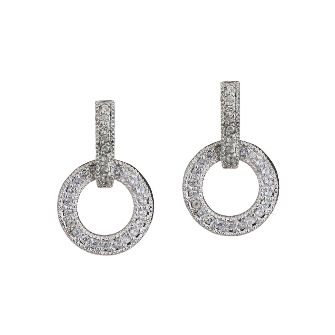 Simulated Diamond Circular PavÃ© Earrings (1 of 2)