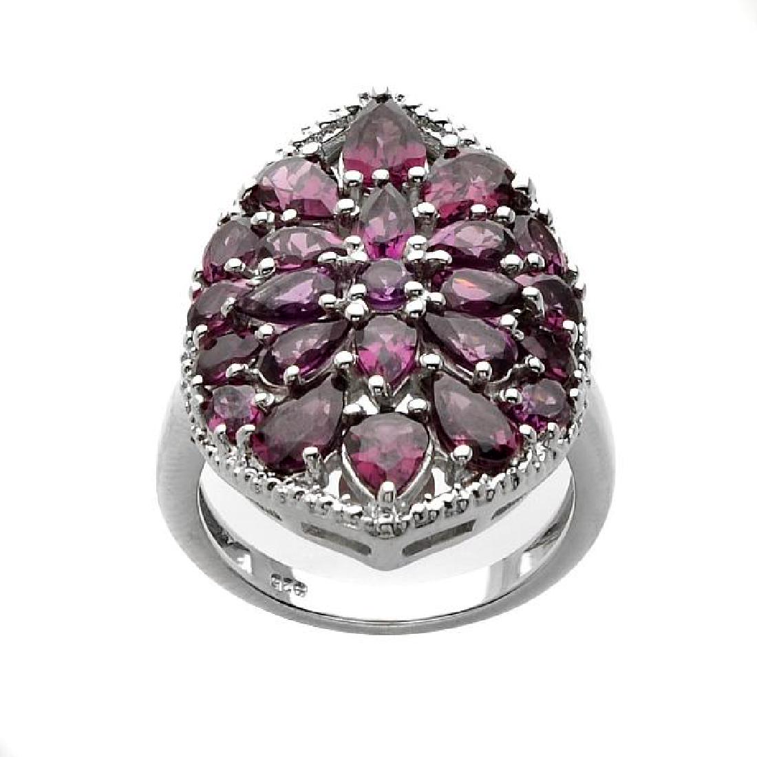 Sterling Silver Rhodolite Garnet Shield Ring-SZ 5 (1 of 1)