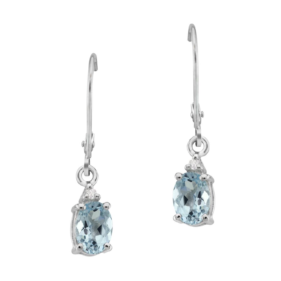 Sterling Silver Aquamarine & Topaz Dangle Earrings (1 of 3)