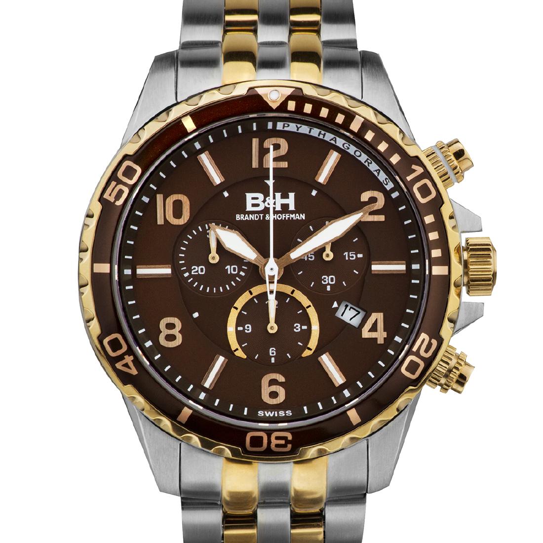 Brandt & Hoffman Pythagoras Chronograph Mens Watch: Coming off of the biggest year in Brandt & Hoffman history, the Pythagoras is evidence that B&H doesn't rest on its laurels. A completely new sport design featuring the finest workmanship, fit & finis