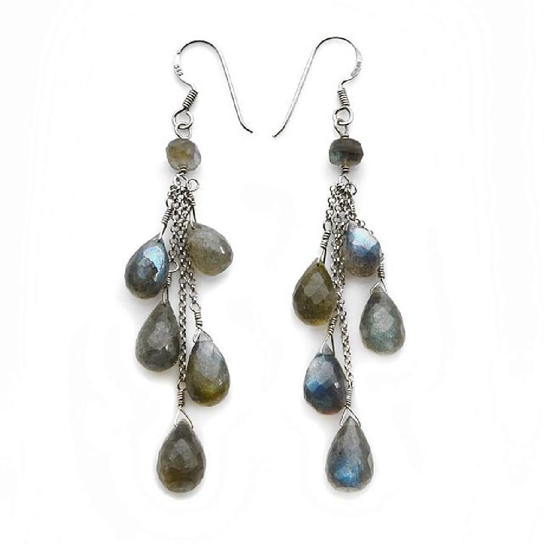Sterling Silver Labradorite Drop Earrings (1 of 1)