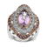 Two-tone Pink Amethyst & Gemstones Halo Ring-SZ 7