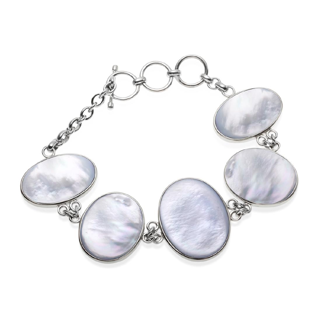 Silver Abalone & MOP Reversible Toggle Bracelet (1 of 3)