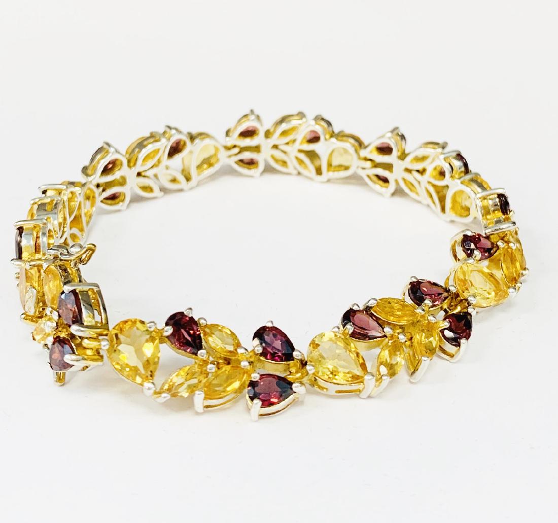 15.00cwt Gemstones Leaf Motif Link Bracelet (1 of 2)