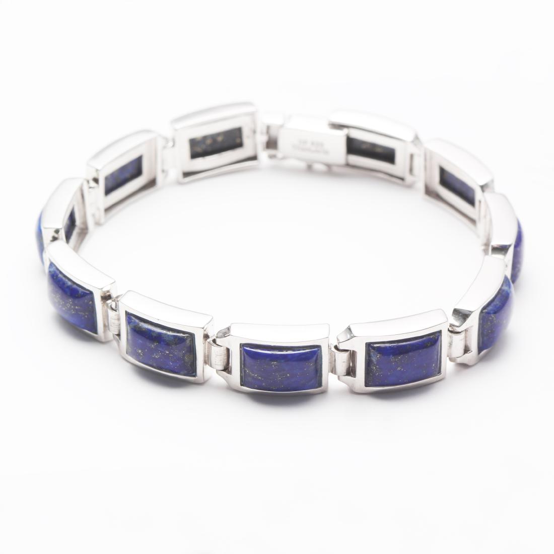 Sterling Silver Lapis Link Bracelet (1 of 2)