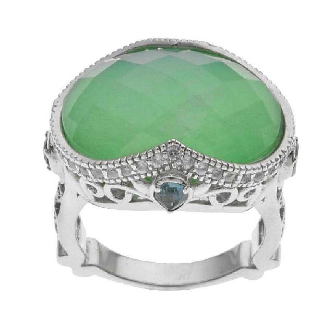 Silver Chrysoprase & Moonstone Doublet Ring-SZ 7 (1 of 3)