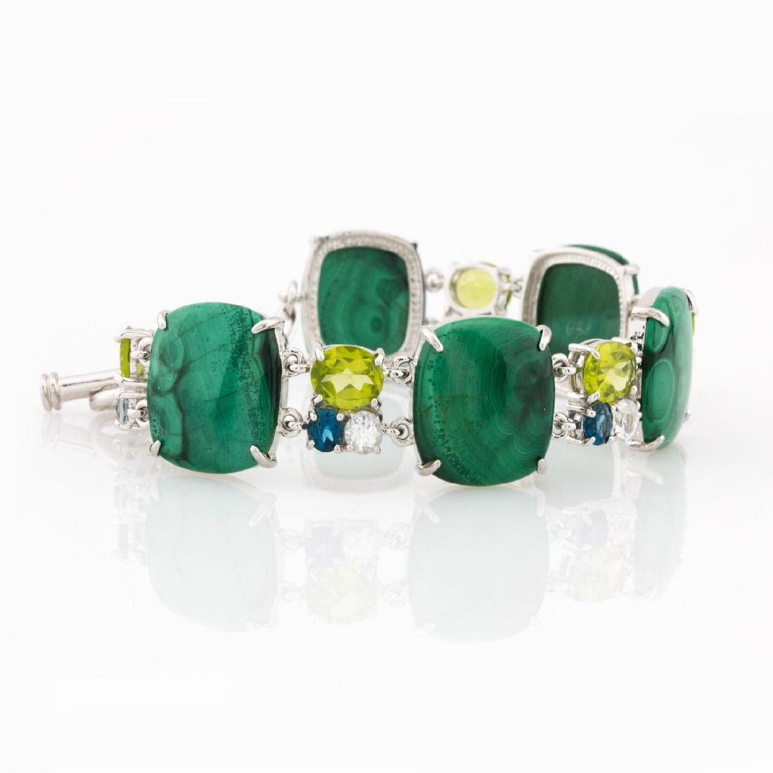 Sterling Silver Multi Gemstone Toggle Bracelet (1 of 3)