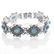 Silver Blue Agate & Marcasite Line Bracelet