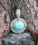 Sterling Silver Turquoise Gold Bead Accent Pendant - 3
