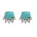 Sterling Silver Turquoise & Topaz Stud Earrings