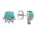 Sterling Silver Turquoise & Topaz Stud Earrings - 2