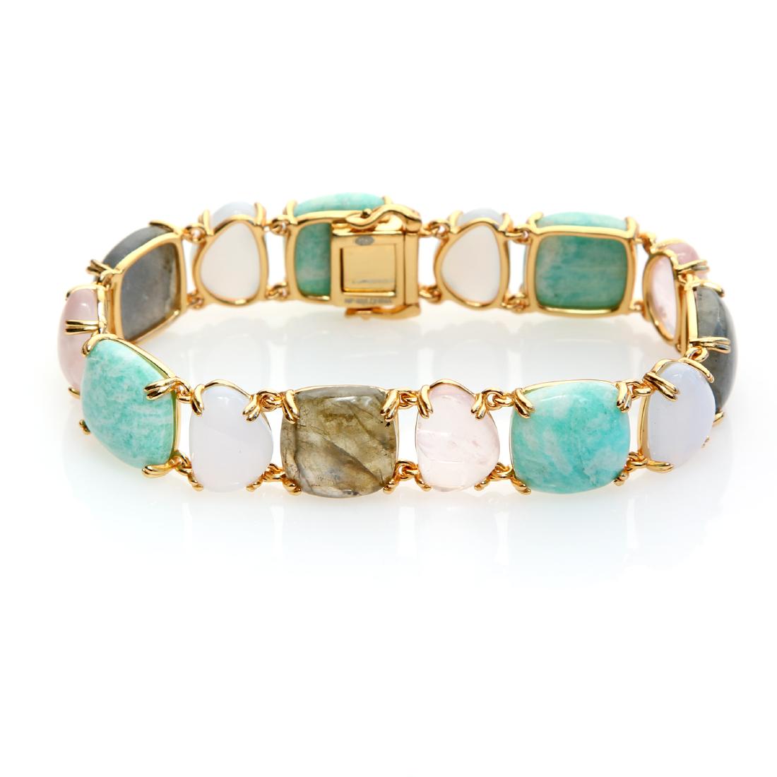 14K Vermeil 7.5" Multi Gemstone Station Bracelet (1 of 2)