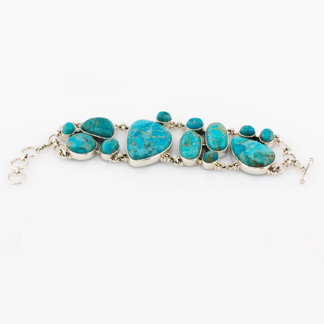 Sterling Silver 8" Turquoise Toggle Bracelet (1 of 3)