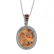 Sterling Silver Oval Lion's Paw & Garnet Pendant