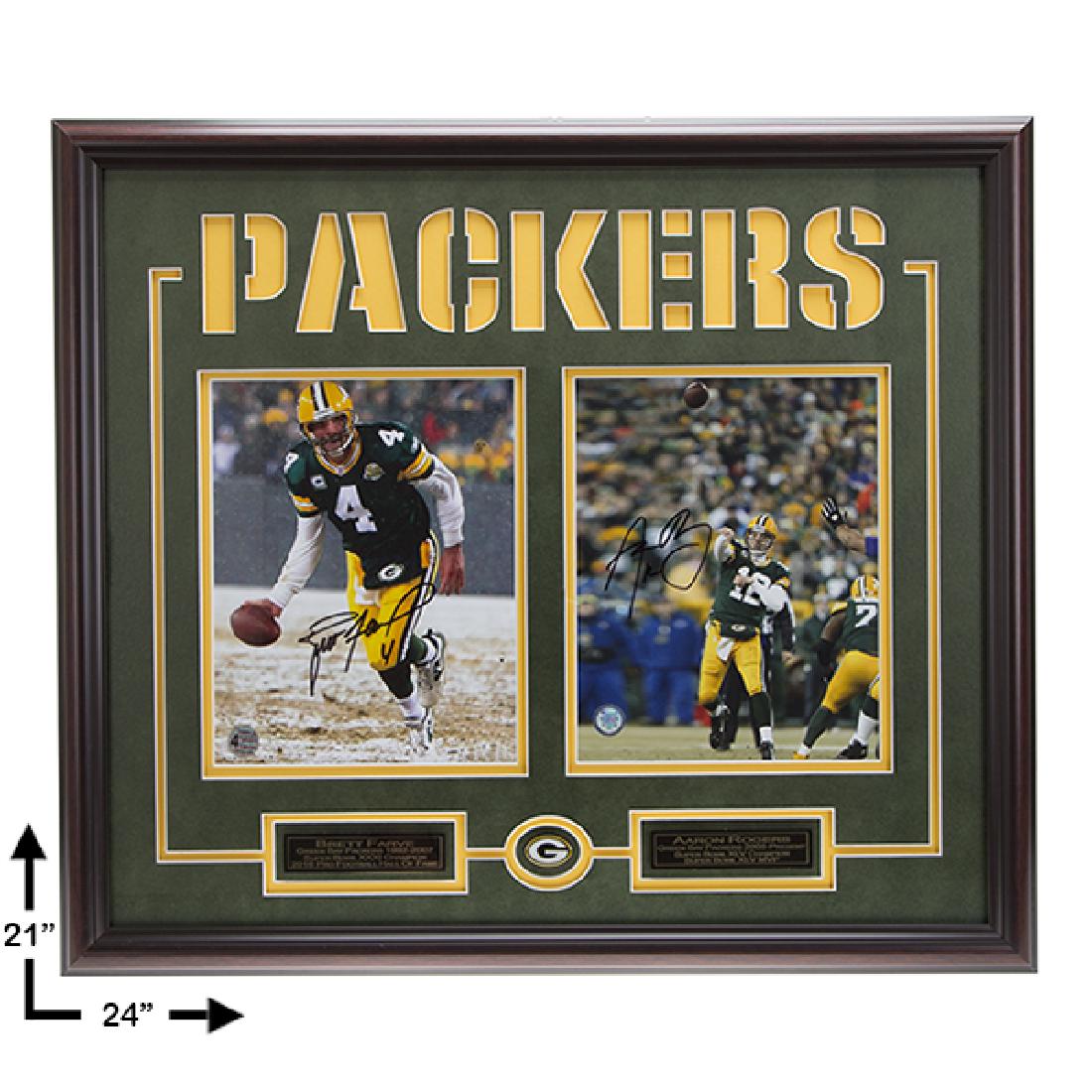 Brett Favre & Aaron Rogers 21x24 autograph GFA (1 of 1)