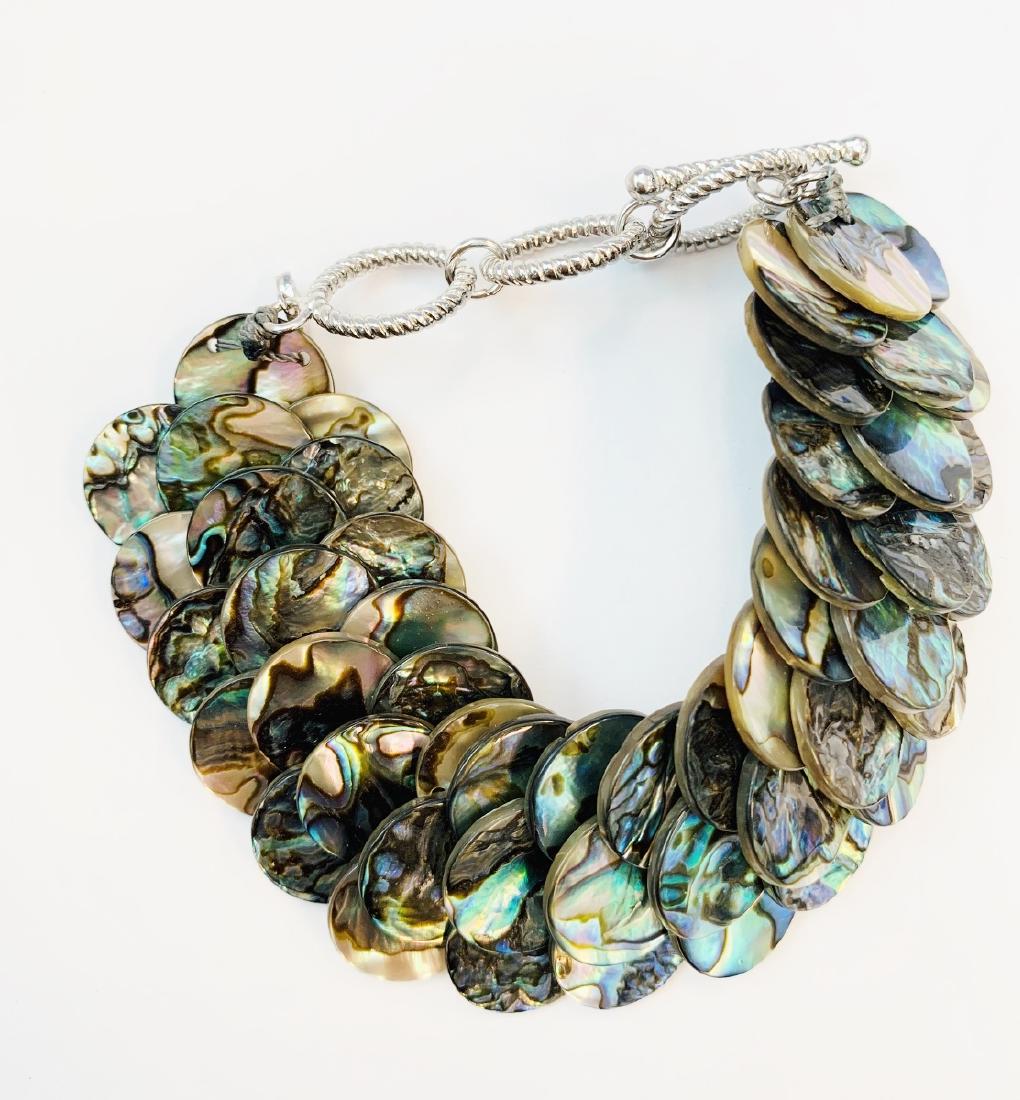 Sterling Silver 8" Abalone Toggle Bracelet (1 of 3)