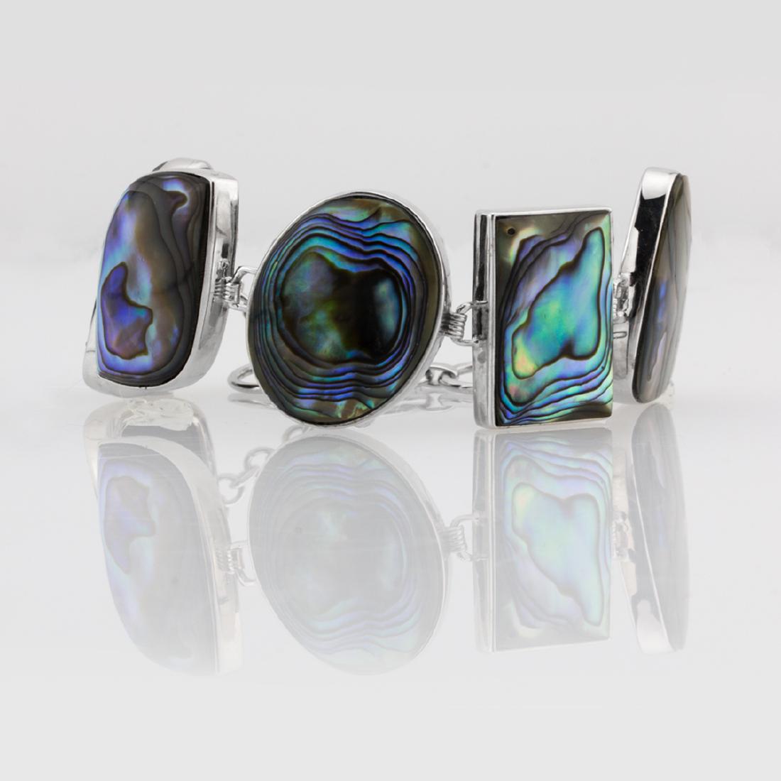 Sterling Silver 8" Abalone Toggle Bracelet (1 of 3)